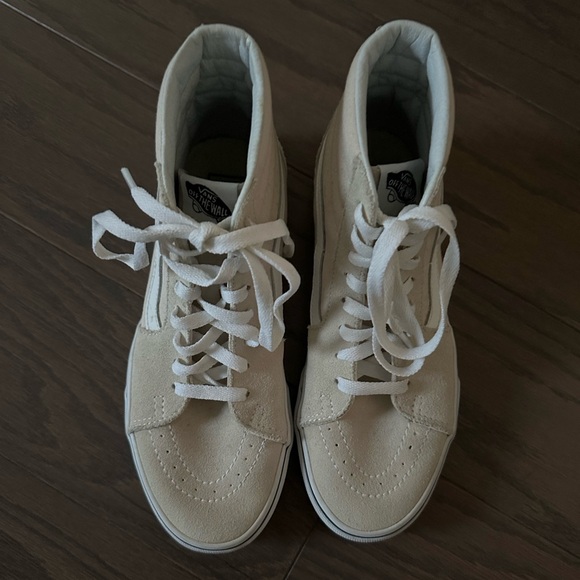 Vans Sk8 Hi Sneakers Cream Bone Suede Women’s 7 - Picture 8 of 9